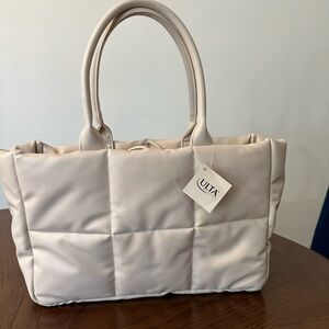 Ulta Beauty Soft Beige Quilted Tote